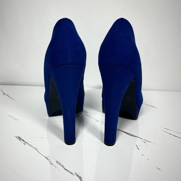 CHARLOTTE RUSSE Blue Platform Pump Women’s Microfiber Heels Size 8 - Picture 4 of 14